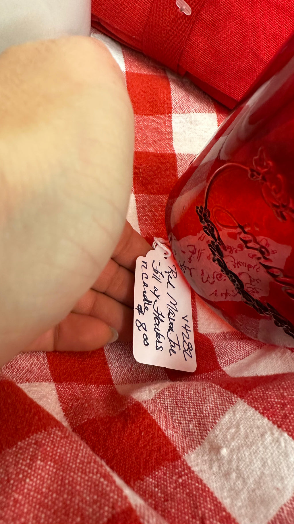 Red Glass Mason Jar