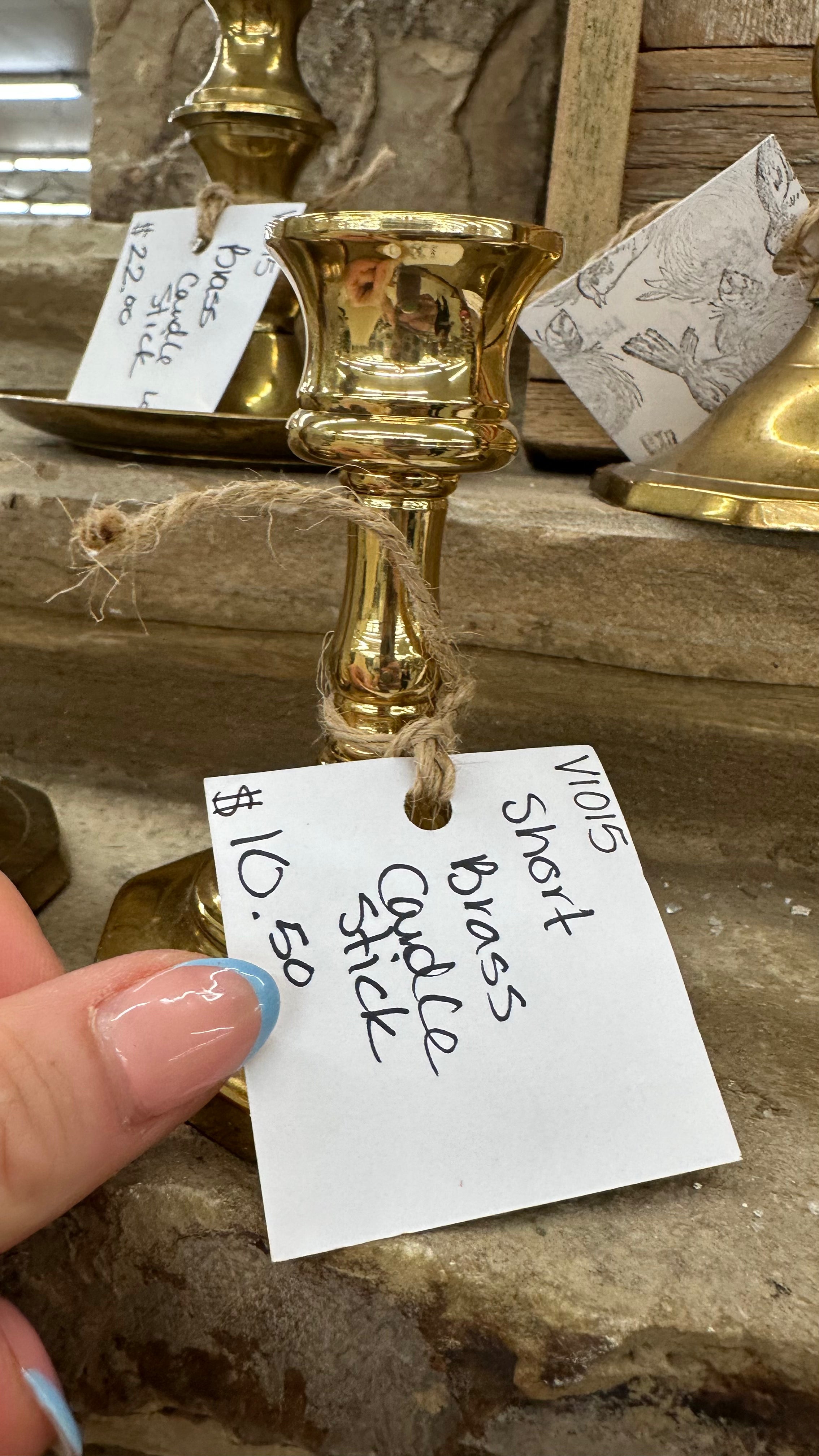 Vintage Brass Candlestick (Short)