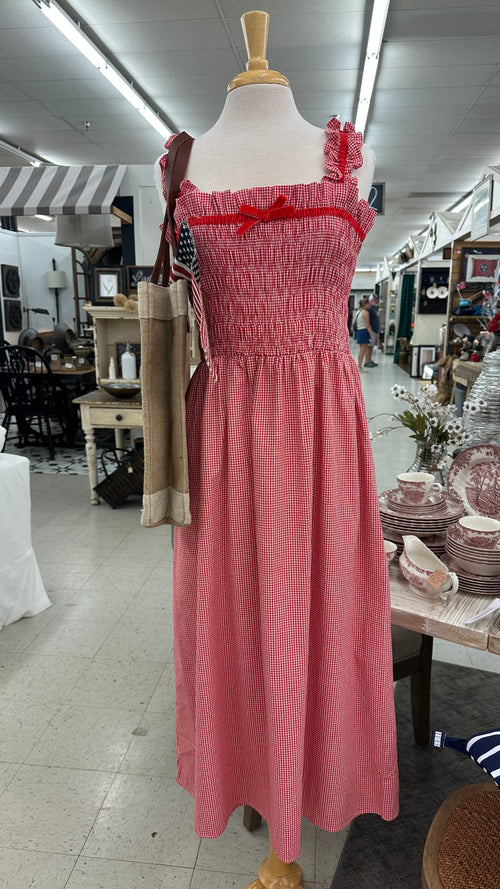 'Ginger' Red Gingham Dress