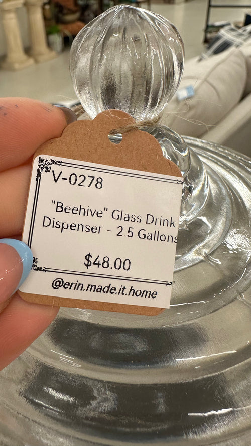 "Beehive" Glass Drink Dispenser 2.5 Gal