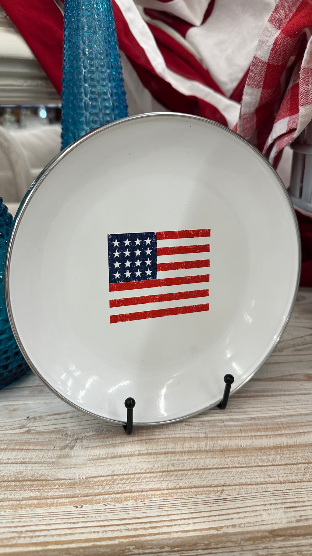 Pottery Barn Small Flag Dishes (Set of 4)