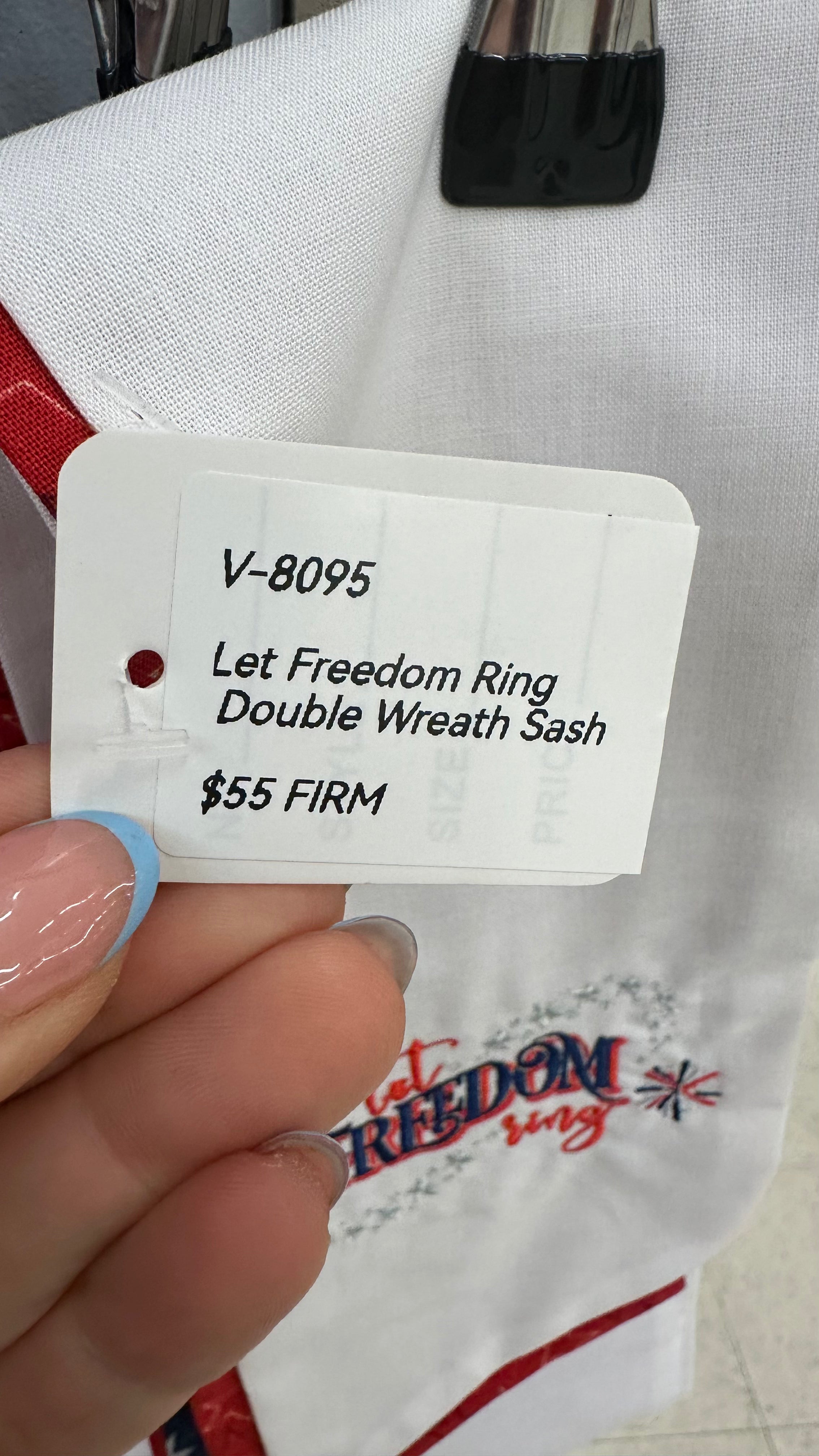 Wreath Sash with Optional Custom Embroidery