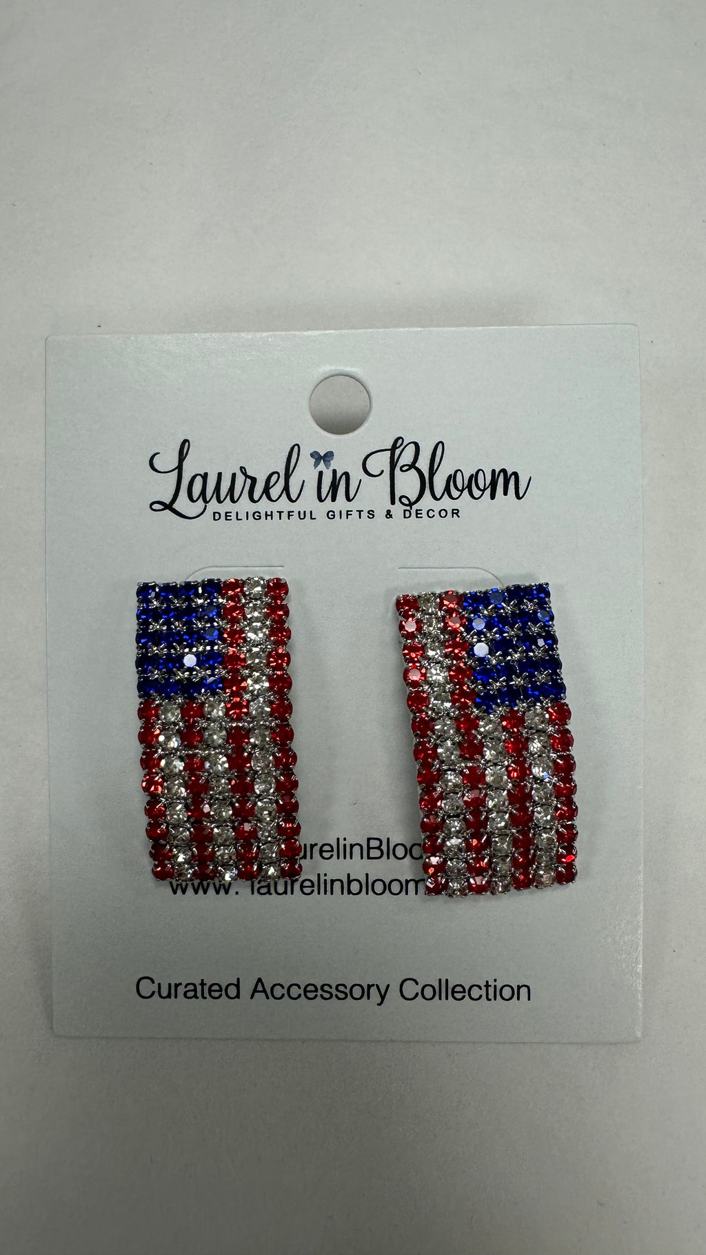 Rhinestone Flag Earrings