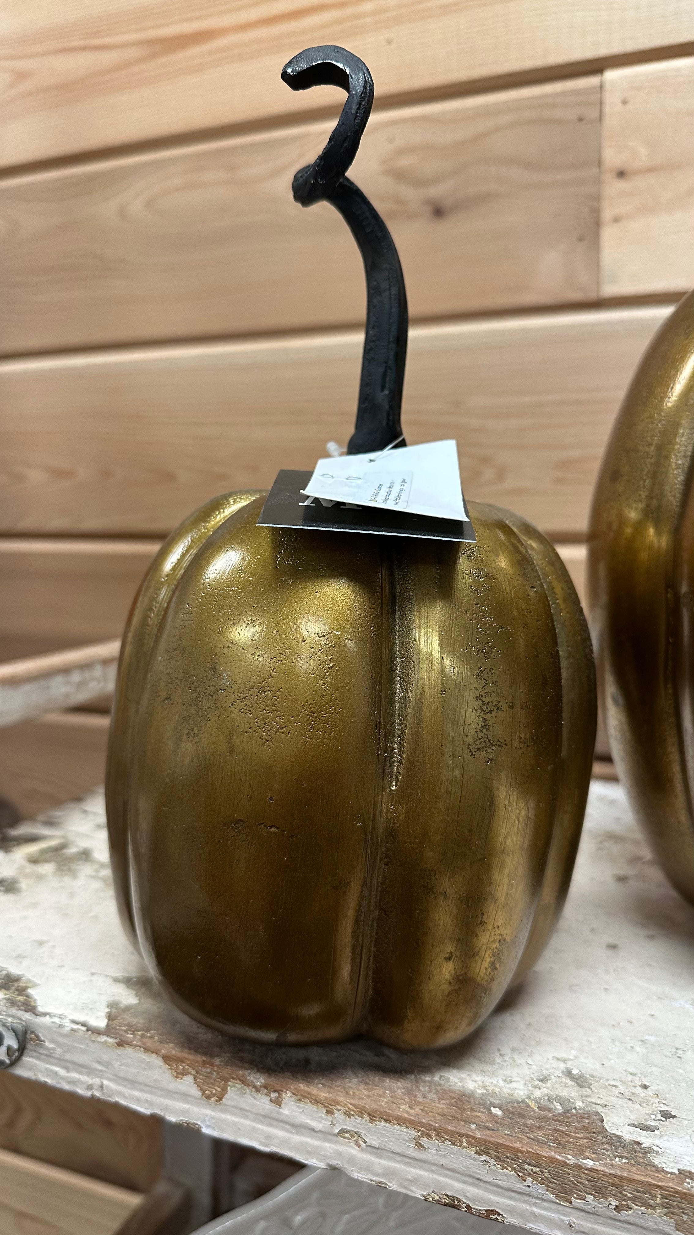 Cast Metal Gold Pumpkin