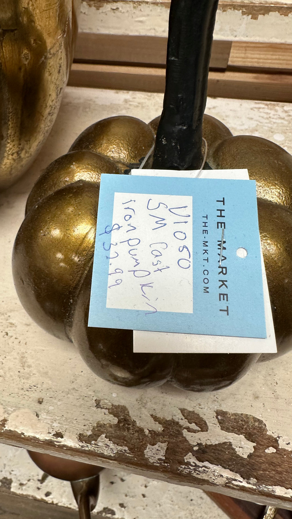 Cast Metal Gold Pumpkin