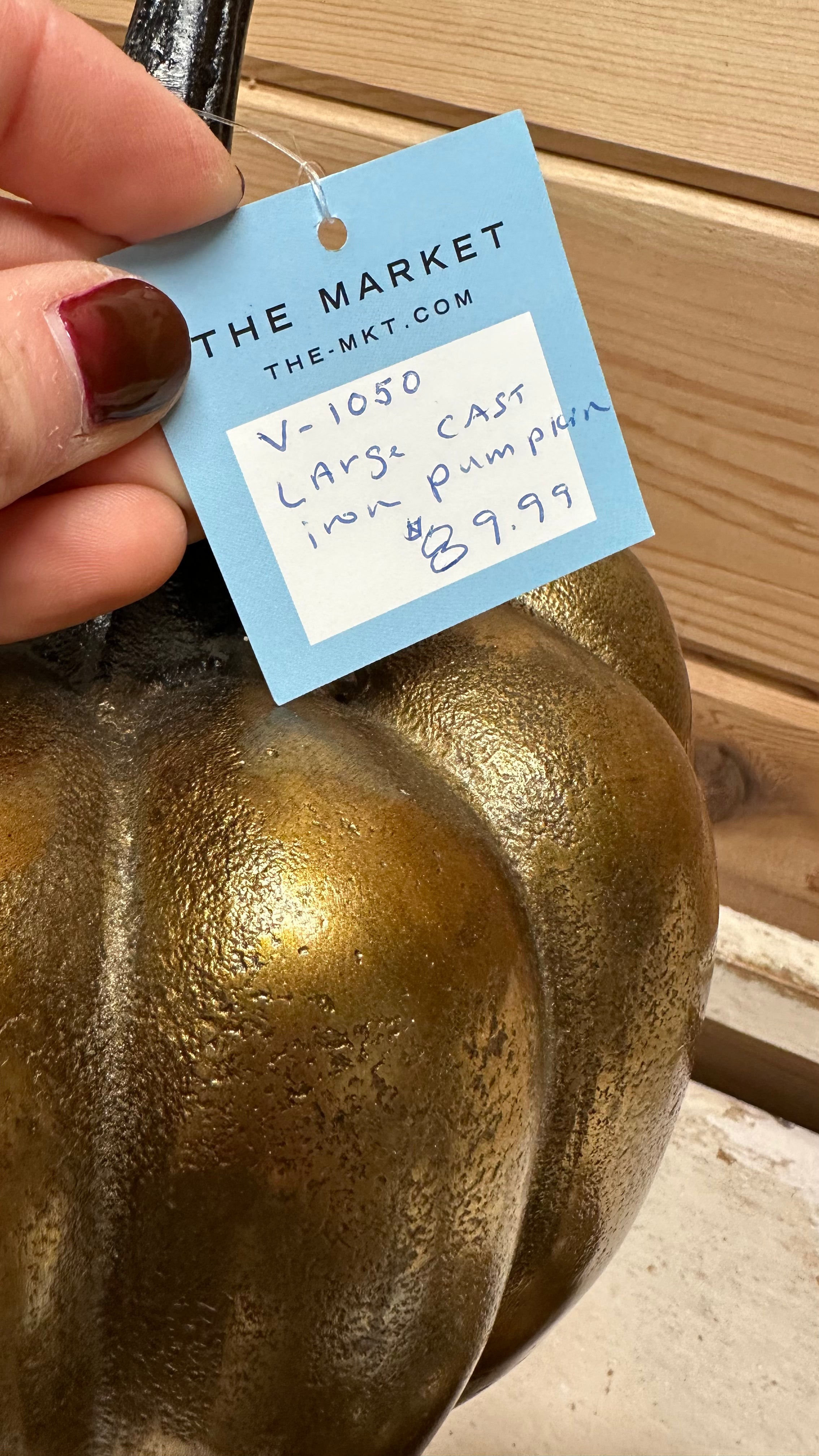 Cast Metal Gold Pumpkin