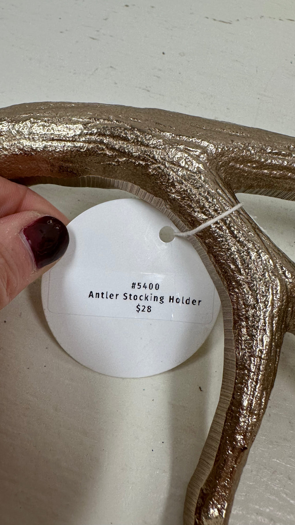 Gold Antler Stocking Hanger