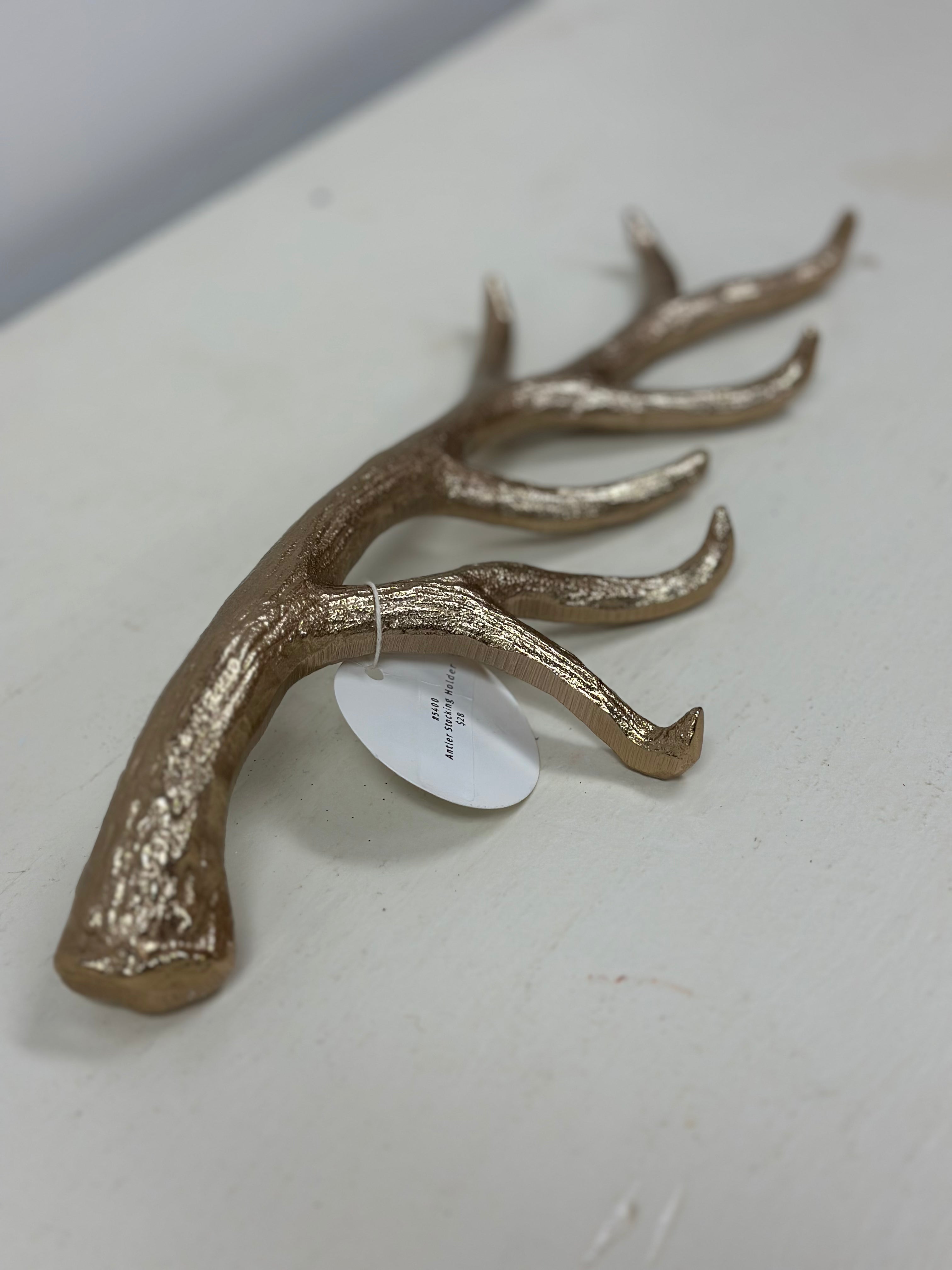 Gold Antler Stocking Hanger