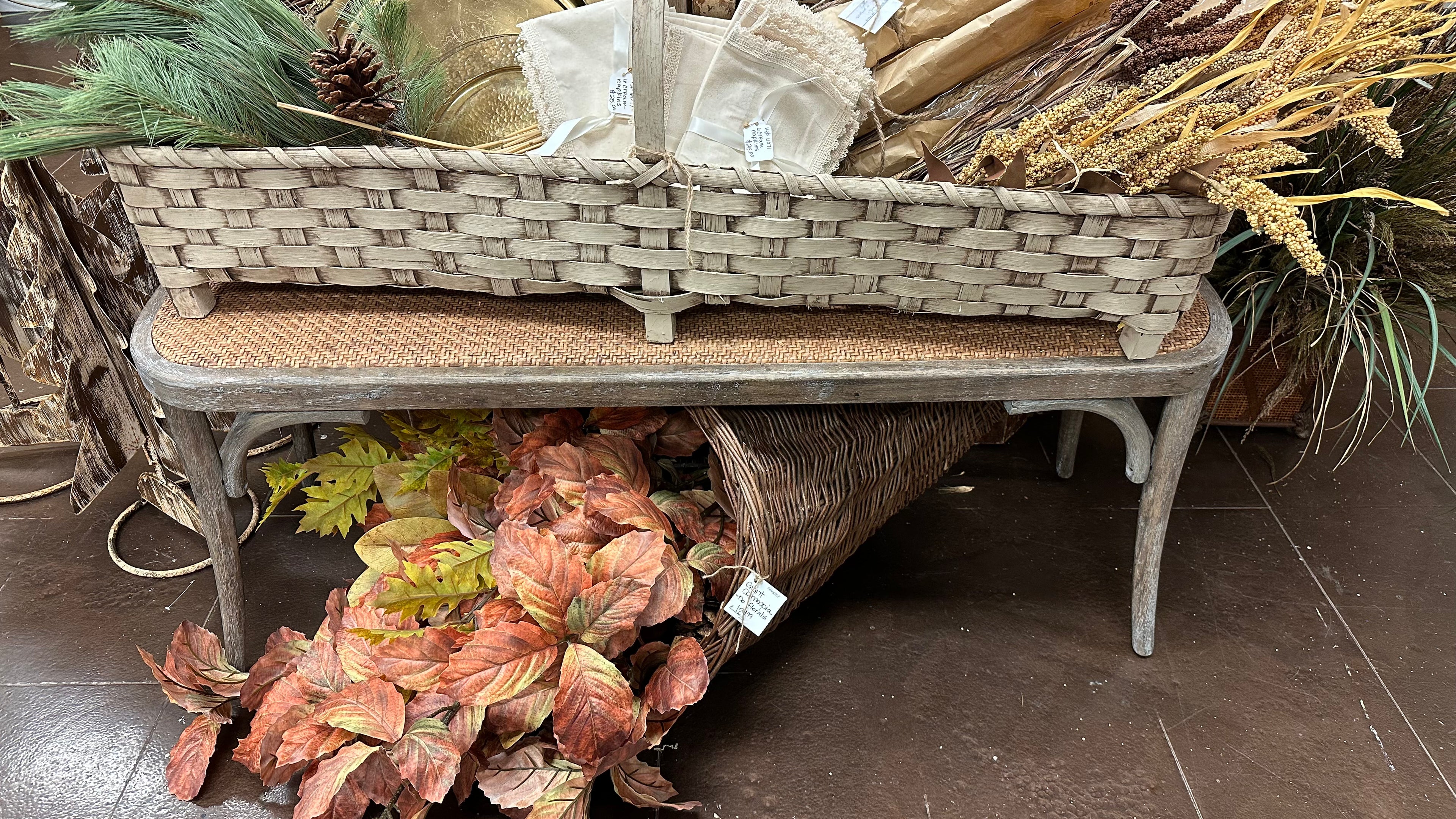 Evelyn Wood/Wicker Bench