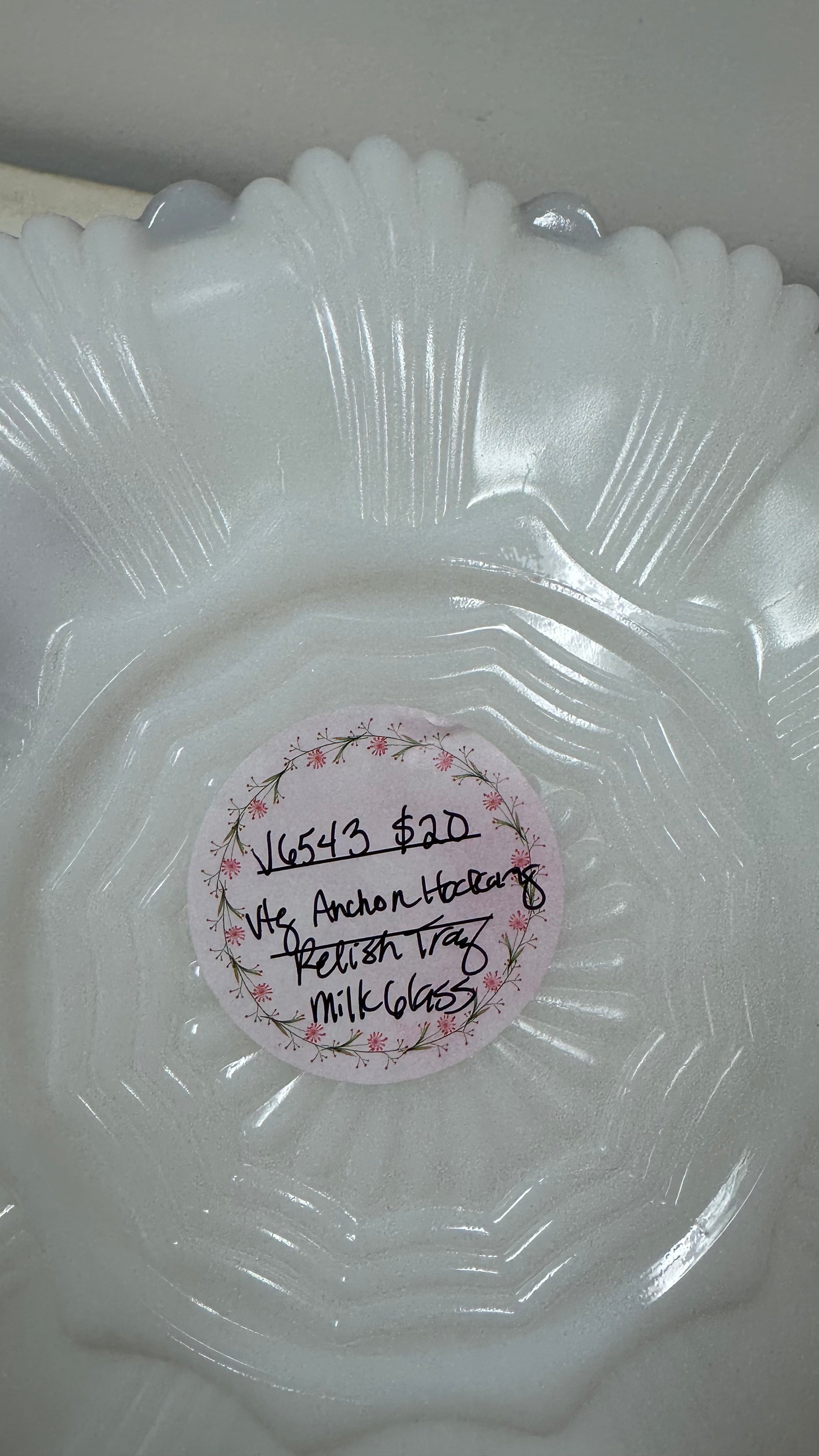 Vintage Milk Glass Anchor Hocking Deviled Egg Dish