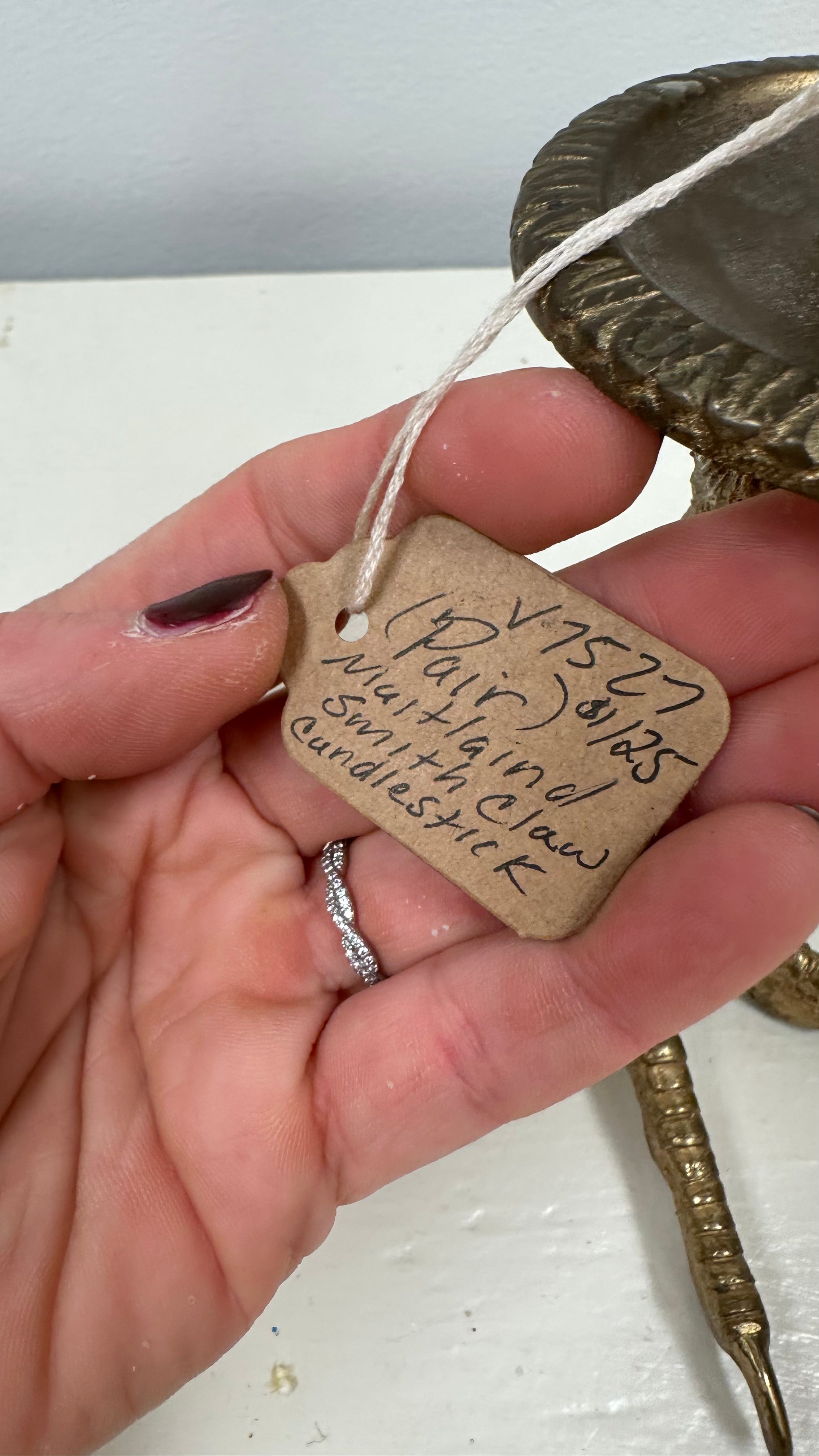 Vintage Maitland Smith Claw Candlesticks (Set of 2)